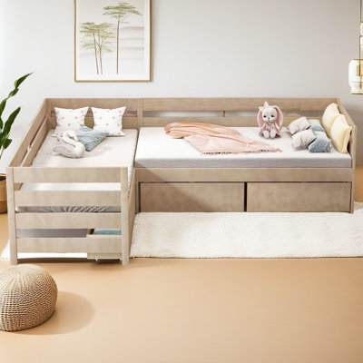 Lit plateforme simple en forme de L