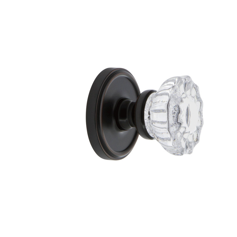 Rosette double avec bouton en cristal Grandeur Georgetown Rosette, Bronze intemporel