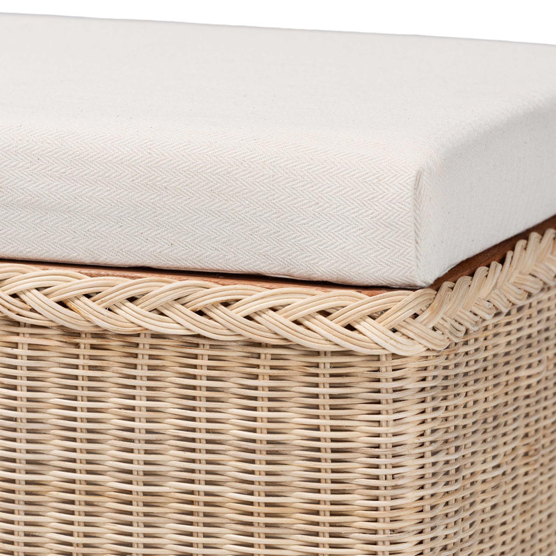 Banc de rangement en rotin naturel tressé Bali & Pari Barid