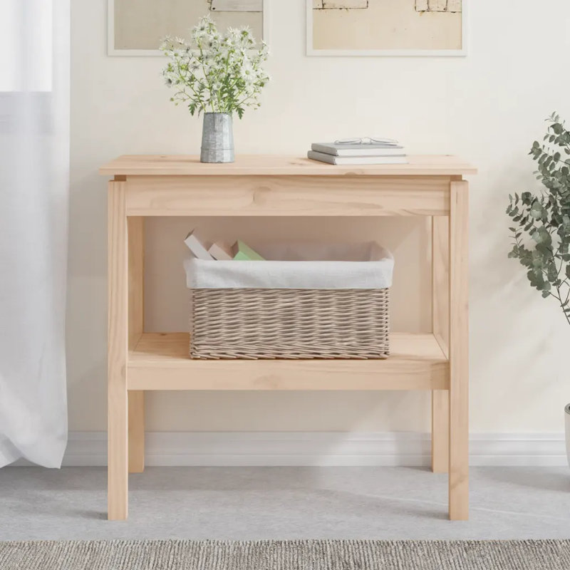 Josh-James Solid Wood Console Table, 75cm H x 80cm W x 40cm D, Brown