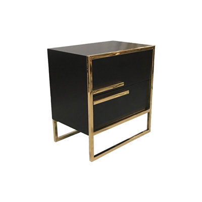 Alwaleed 58cm W Stainless Steel Bedside Table