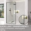 Nyssa X P 72 po Porte de moustiquaire de douche fixe H encadrée en noir mat avec (8 mm) Verre transparent