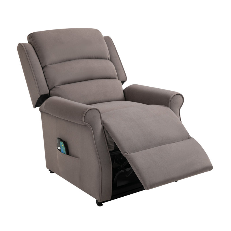 Syair Faux Leather Lift Assist Recliner, Gray