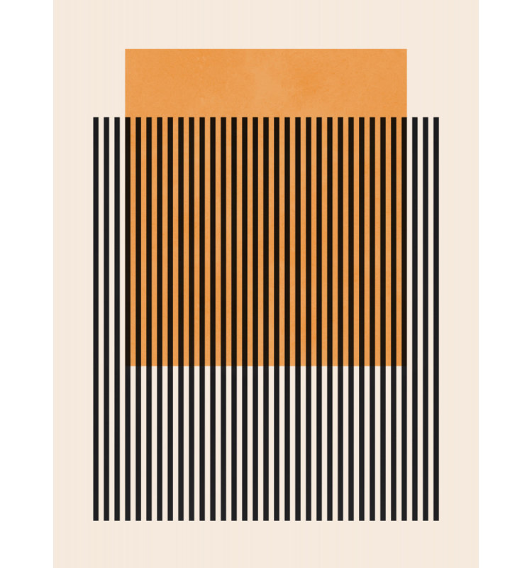 Mid-Century Modern Geometry Print by Other Artist, 12 × 18, Gold/Tan/Black/Brown/White, Wrapped Canvas