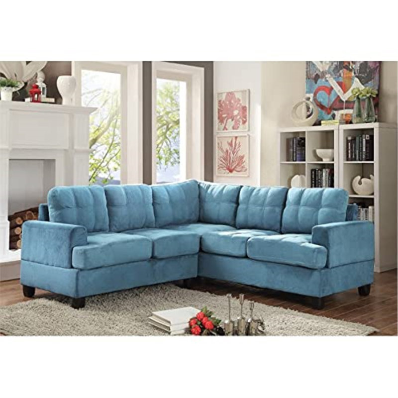 Penta Sandridge Sectional, Aqua Velvet