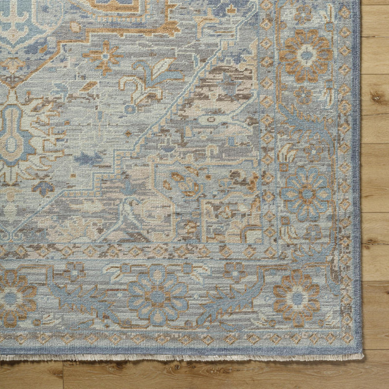 Cappadocia Hand Knotted Wool Abstract Area Rug in Blue, Rectangle 8' x 11'