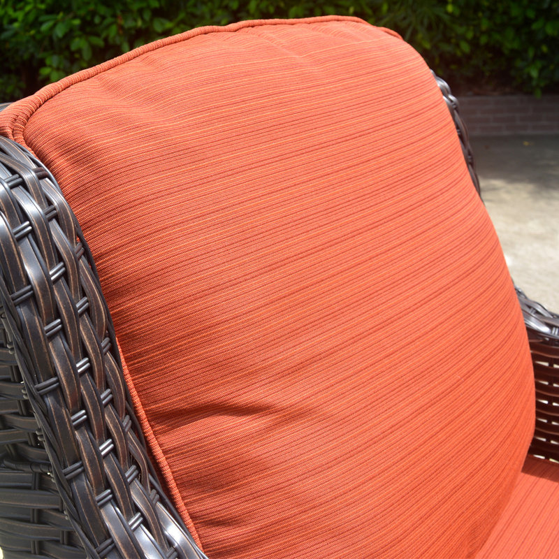 Chaise de patio avec coussins Tommy, Orange-rouge