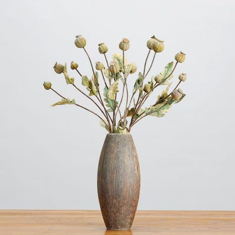 Branche de feuillage artificiel de 24 po pour remplissage de vase, longue tige de style campagnard d'automne, décoration de table de table de bureau à domicile
