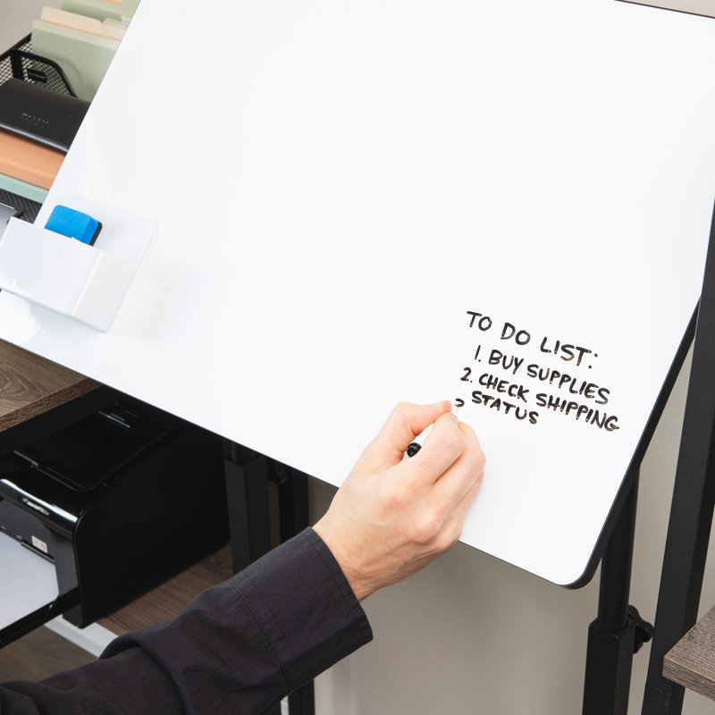 Bureau pour tableau blanc Mind Reader, hauteur réglable, bureau d'ordinateur, bureau pour ordinateur portable, portable, roulant, L 21 po x l 21,5 po x H 68,5 po