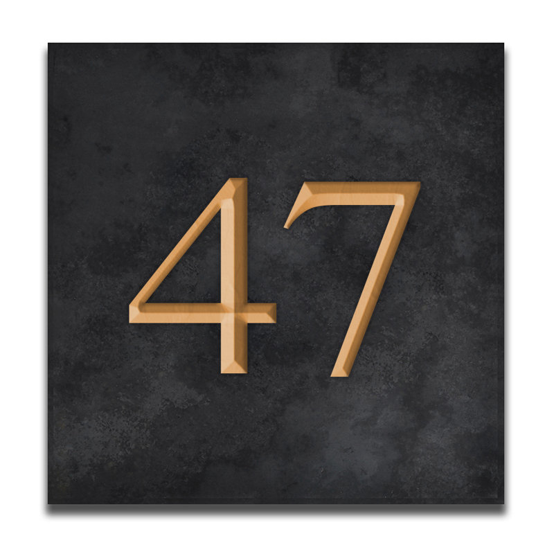 Velia 17.78cm H Stone House Number, 47, Gold