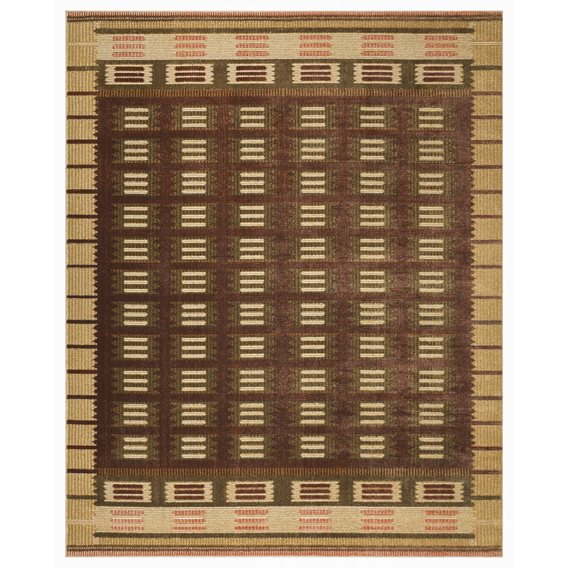 Tapis d'intérieur rouille Marilo, Rectangulaire 8 pi x 10 pi