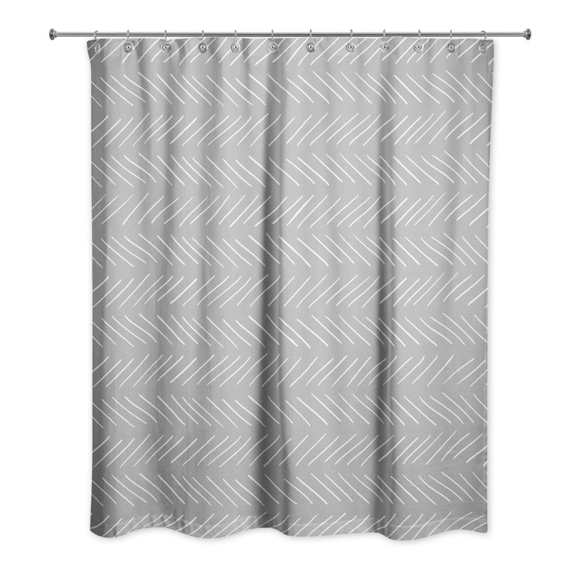 Rideau de douche géométrique simple, Gris