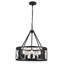 5 - Light 19.8" White Dimmable Drum Chandelier-1264339228