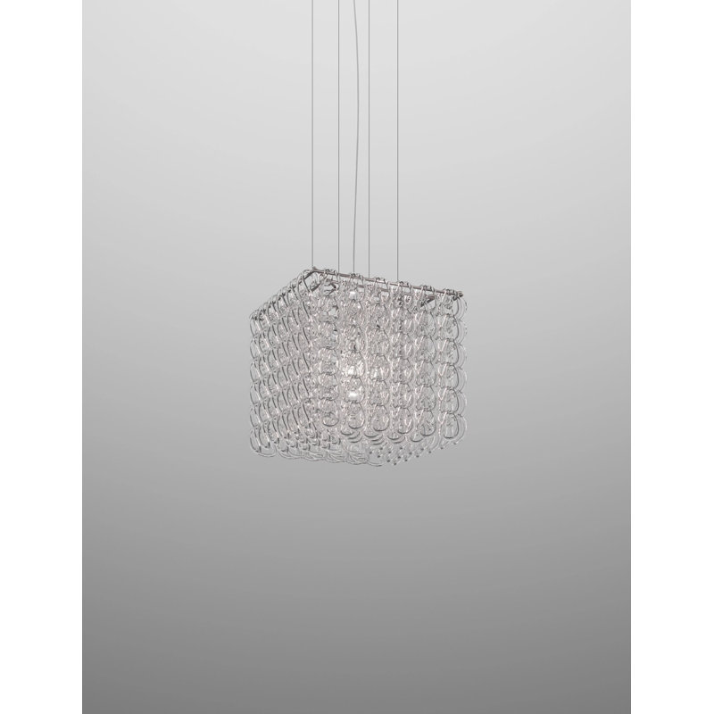 Giogali 3 - Light Chandelier, 20" H x 20" W x 20" D, Crystal Transparent, Glossy Chrome