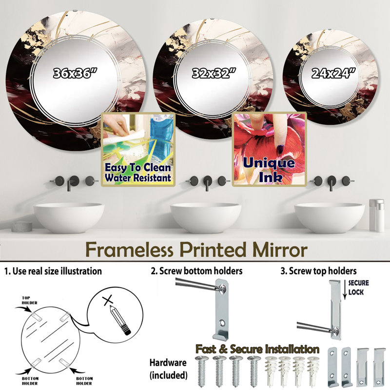 Miroir mural Steinberger, 24 po x 24 po