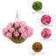 Ensemble de 2 fleurs de géraniums artificiels avec paniers suspendus et 12 paquets de fleurs pour l'intérieur et l'extérieur-94748689