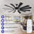 Large 12-blade Outdoor Windmill Ceiling Fan With Light And Remote, Dual-finish Blades, Ideal For Large Indoor & Outdoor Spaces Like Patio, Porch, Gazebo, Garage, Living Room-114394735-114394737-126011921