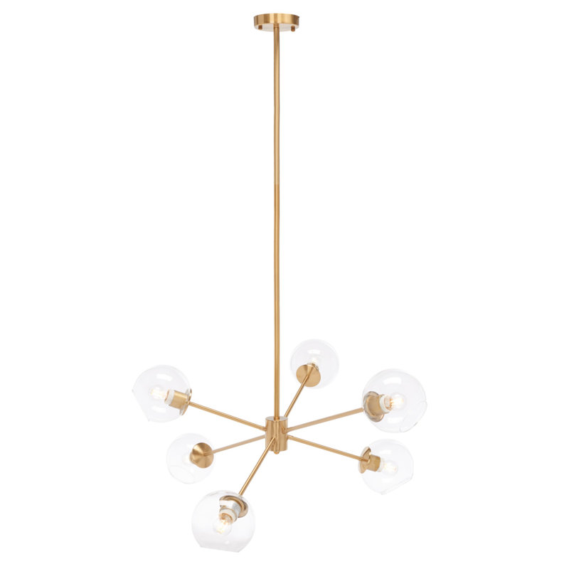 Corie 6 - Light Dimmable Sputnik Modern Linear Chandelier