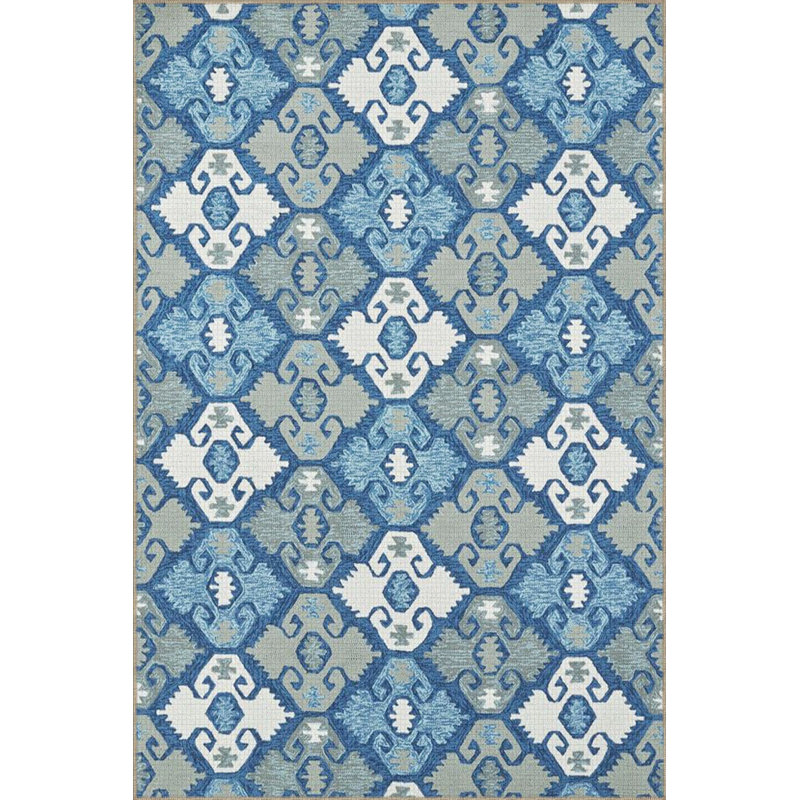 Blue Diamond Decorative Woven Base Area Rug, Rectangle 4'7" x 6'7"