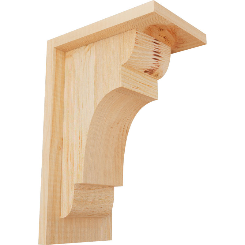 New Brighton Corbel avec plaque arrière, H 12 po x l 5,5 po x P 8 po, Sapin de Douglas, Lisse