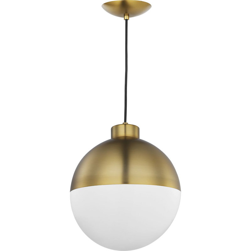 Luminaire suspendu sphère 1 lumière Chris, Bronze brossé, H 13,5 po x l 11,6 po x P 11,6 po