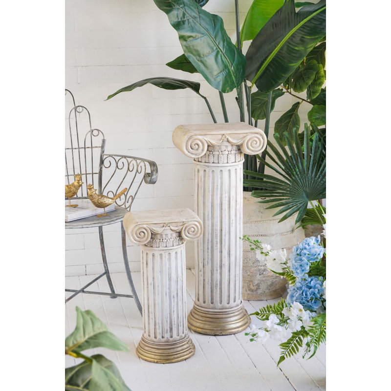 Meuble piédestal en magnésium blanc antique 1pc