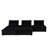 Black Velvet Sectional , 28.79" Product Height, Exquisite Versatile