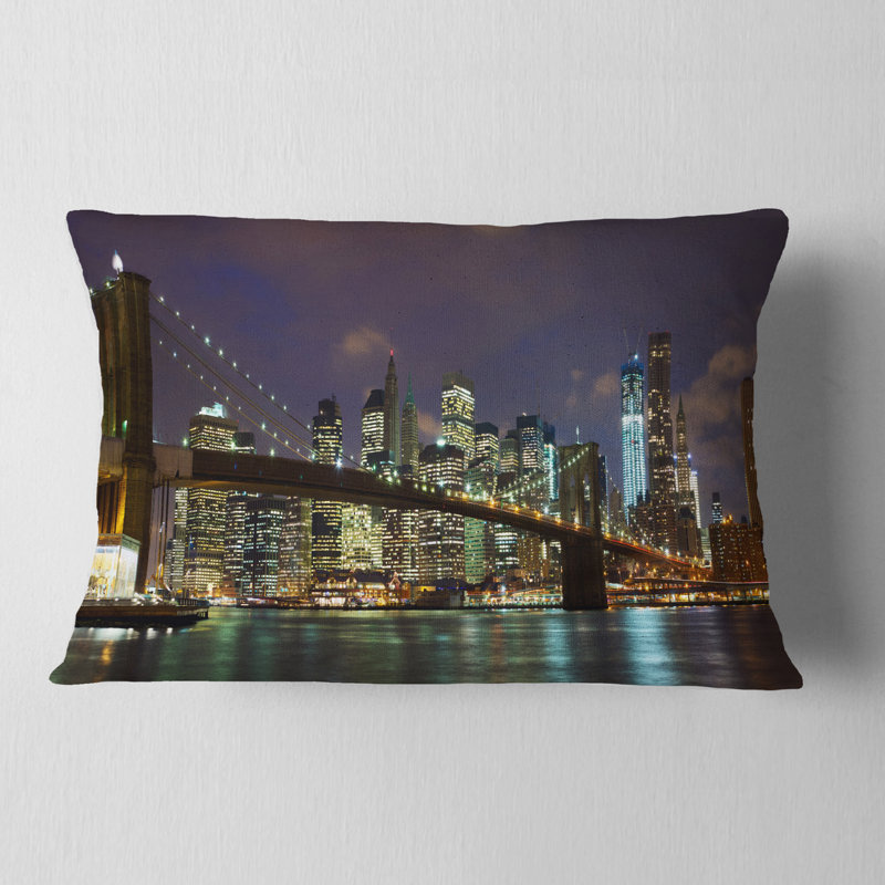 Coussin lombaire panoramique cityscape brooklyn bridge