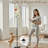 PeeNoke 68.5" Standing Floor Lamp Watercolor botanical seamless meadow wildflowers wild herbs Dimmable Metal Pole Lamp with Linen Lampshade LED Bulb Included