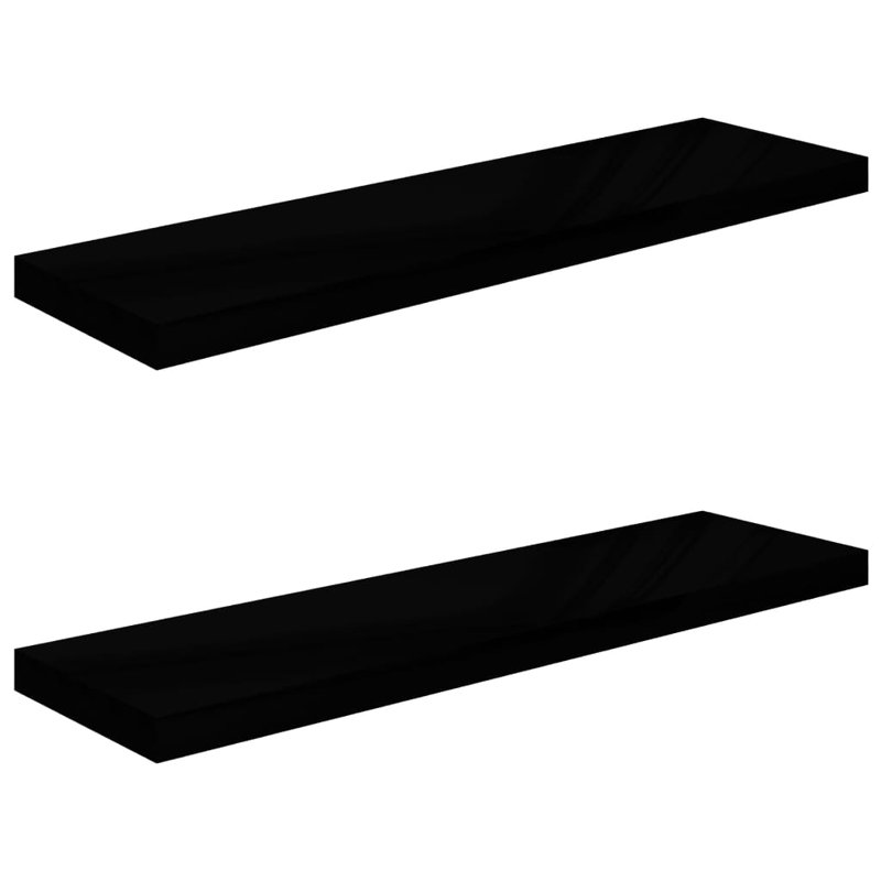 Arson 2 Piece Floating Shelf, 3.8cm H x 23.5cm W x 90cm D, Black