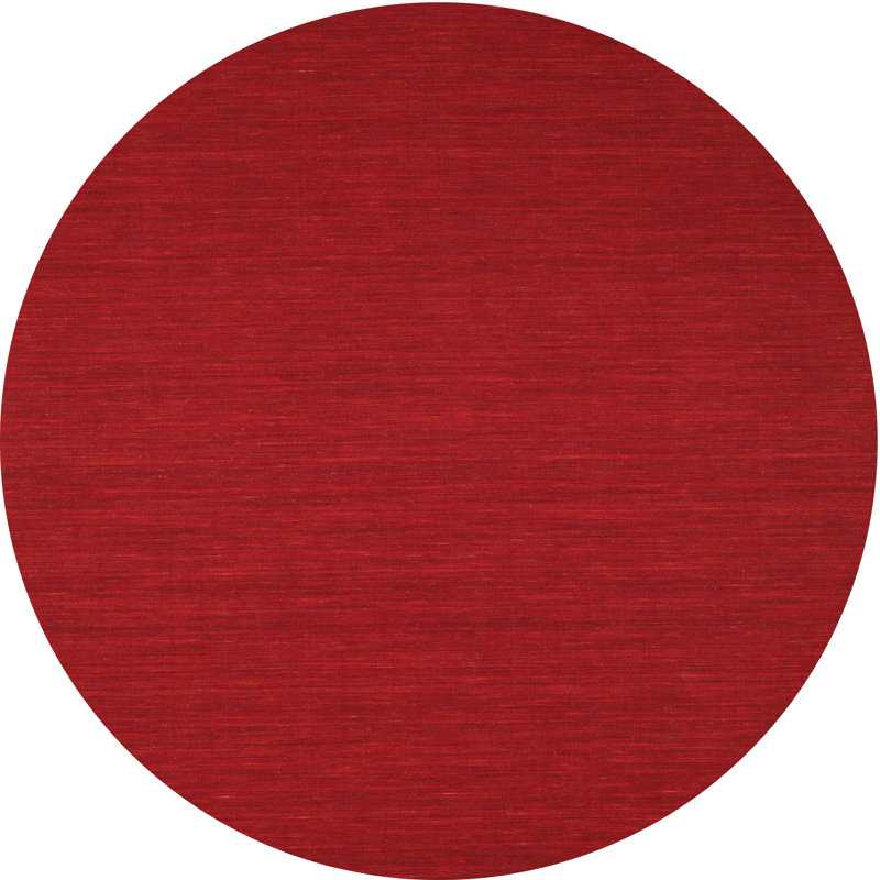 Tapis de zone rouge contemporaine, Rond 8 pi