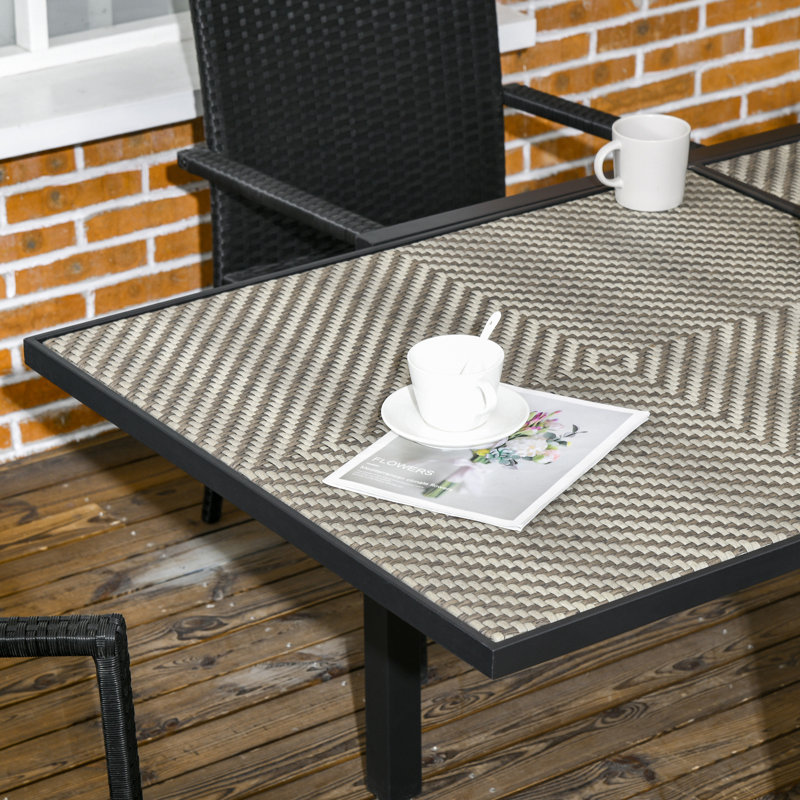 Theopal Extendable Rectangular Wicker/Rattan Outdoor Dining Table
