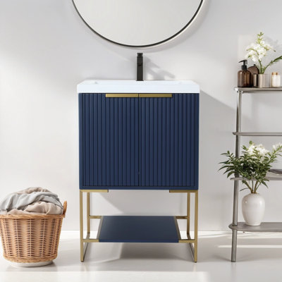 Meuble-lavabo simple avec plateau en résine Francella