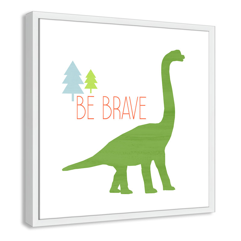Dino Brave 1 ', art encadré, 22.5" H x 22.5" W x 1.18" D, Encadré de boîte blanc