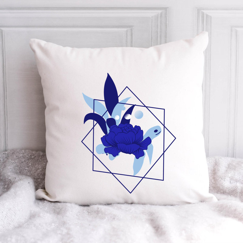 Nautical Sea Life_218 - Coussin décoratif avec coussin décoratif, H 18 po x l 18 po