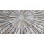 Tapis blanc ivoire en cuir de vache rond One-of-a-Kind-92499875