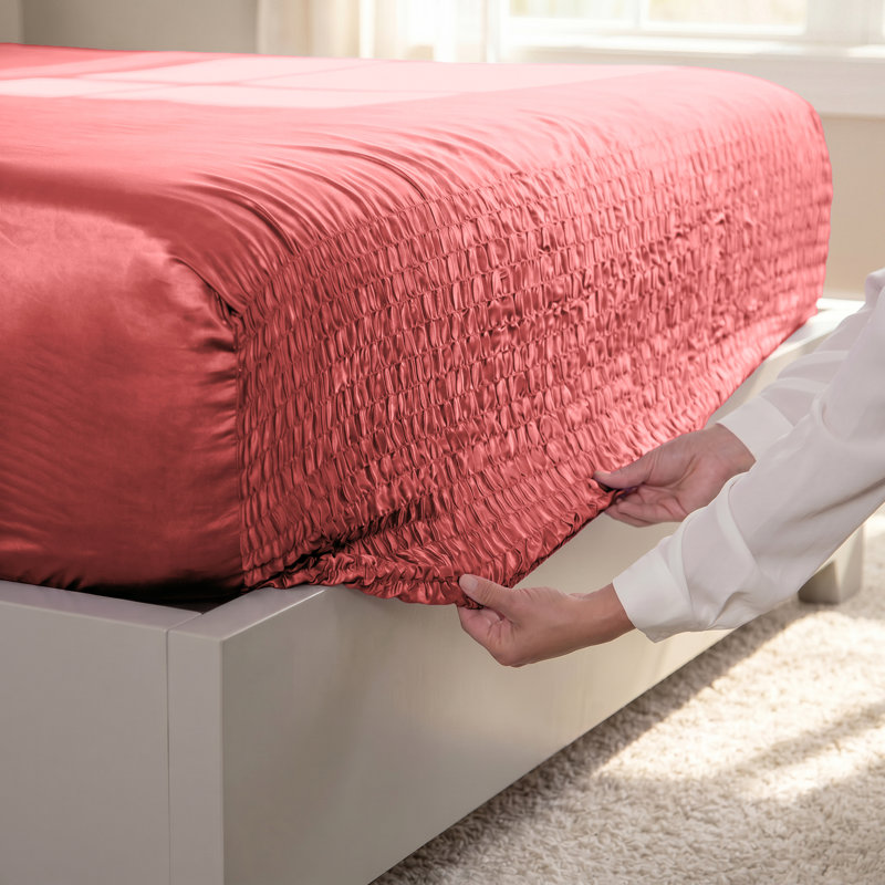 Ensemble de draps 4 pièces BedTite, California King Sheet Set with 2 Pillowcases, Red