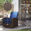 Fauteuil inclinable extérieur pivotant en osier, dossier inclinable, repose-pieds relevable, base pivotante à 360 °, coussins résistants à l'eau pour patio-2014674903-2014674900