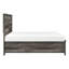 Grand lit plateforme gris, style traditionnel, rangement, bois et bois d'ingénierie, pour endommager les taches