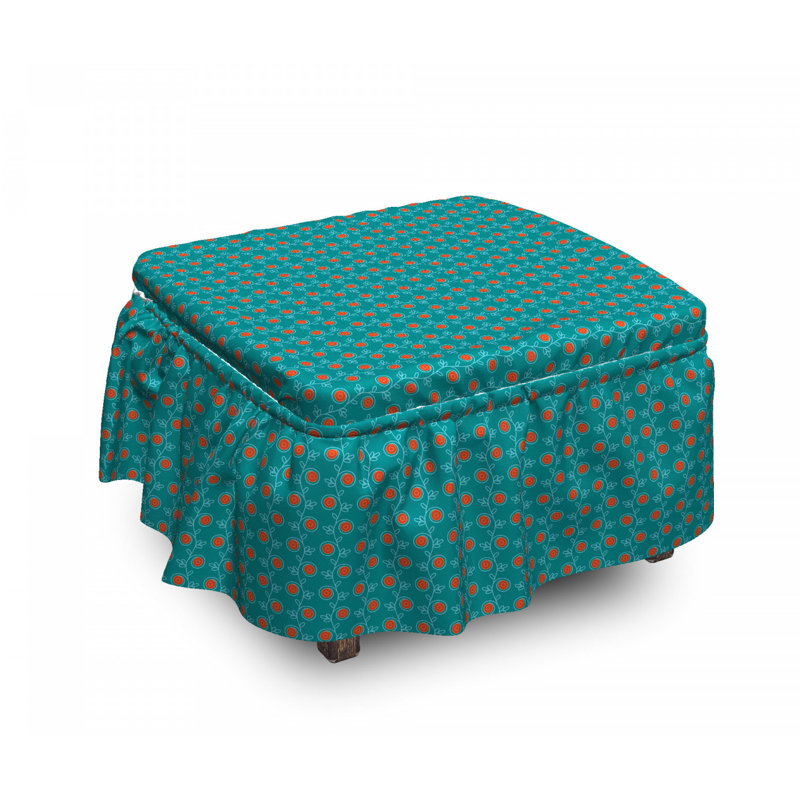 Housse pour repose-pieds tourbillons et fleurs