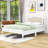 Chatmon Wooden Platform Bed with Natural Rattan Headboard and Slats Support-1482150075-1482150079