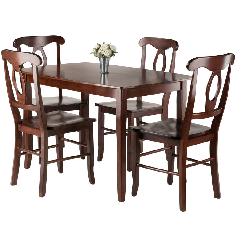 Hemphill 4 - Person Solid Wood Top Four Leg Dining Set