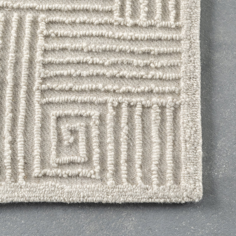Tapis ivoire crocheté à la main_SMCM03A, Rectangle 8 pi x 10 pi