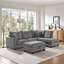 Canapé modulaire en tissu velours côtelé gris foncé 107 po Romano