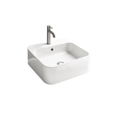 Lavabo de salle de bain carré en céramique avec trop-plein Cosa