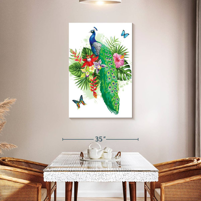 Brampt Tropical Blue Peacock, 45" H x 30" W