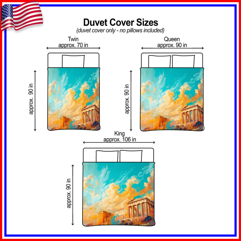 Housses de couette Vibrant Parthenon Landscape, Twin