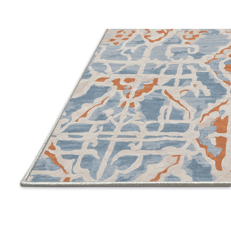 Tapis beige soyeux et moelleux, Carré 5 pi