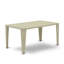 Outdoor Wicker Dining Table - Rectangle PE Wicker Table with Glass Top, Natural Linen-1543180579