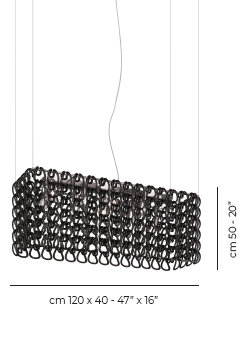 Giogali 10 - Light Pendant, 99" H x 47" W x 47" D, Black, Glossy Chrome